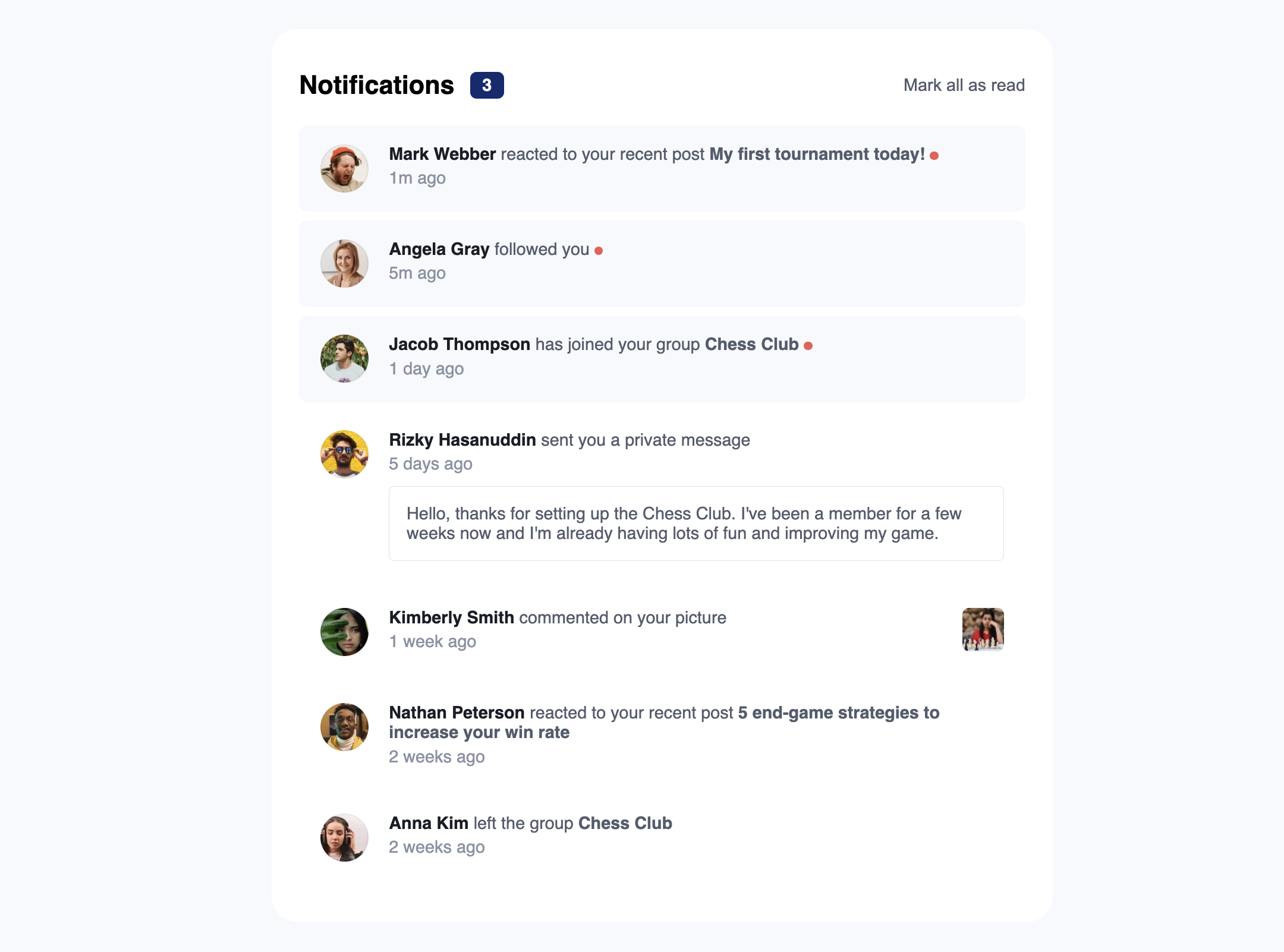 Notifications Page